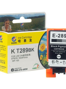 科思特 K T289 T290墨盒 适用爱普生打印机墨水 WF-100 WF-110 专业版 T289 BK 黑色 T290 彩色