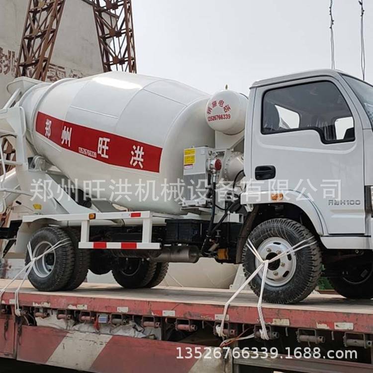 动力足出料快操作简单小型三轮搅拌车 导轨搅拌车 水泥工程罐车