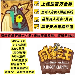 咸鱼之王国际服完美十六圣版开局900万白玉32000彩玉100万金砖