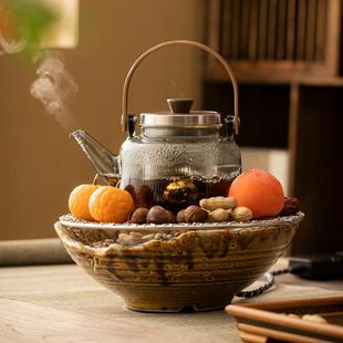 围炉煮茶全套烤茶工具中式 中式 复古电陶炉家用室内玻璃煮茶壶现代
