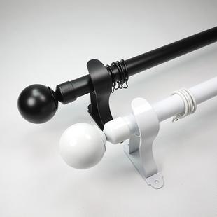 罗马杆窗帘杆简约白色黑色静音加厚罗马杆单双杆定制窗帘轨道