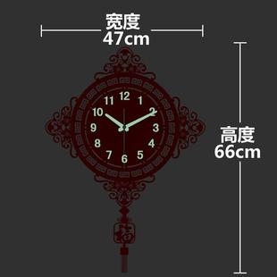 饰石英钟表 新中式 挂钟客厅家用时钟现代创意挂表个性 时尚 中国结装