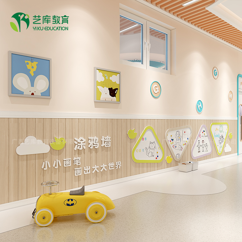 幼儿园几何图形磁性涂鸦墙教室大厅走廊pvc环创墙面装饰书写绘画图片