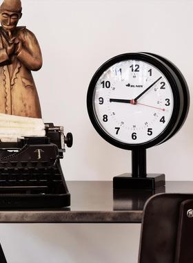 稻谷藏库DULTON双面挂钟 简约创意时钟拐角挂钟客厅摆放双面钟表