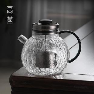 电陶炉专用 耐高温玻璃泡茶壶带过滤大容量茶水分离拉杆煮茶器套装