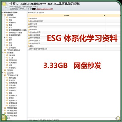 esg体系化学习资料合集汇编论文评级专业术语