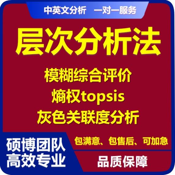 层次分析法AHP模糊综合评价熵值法灰色关联度灰色预测topsis代算