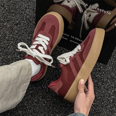 黄色鞋子男鞋增高板鞋美式高街 夏季新款德训鞋男款休闲运动鞋潮