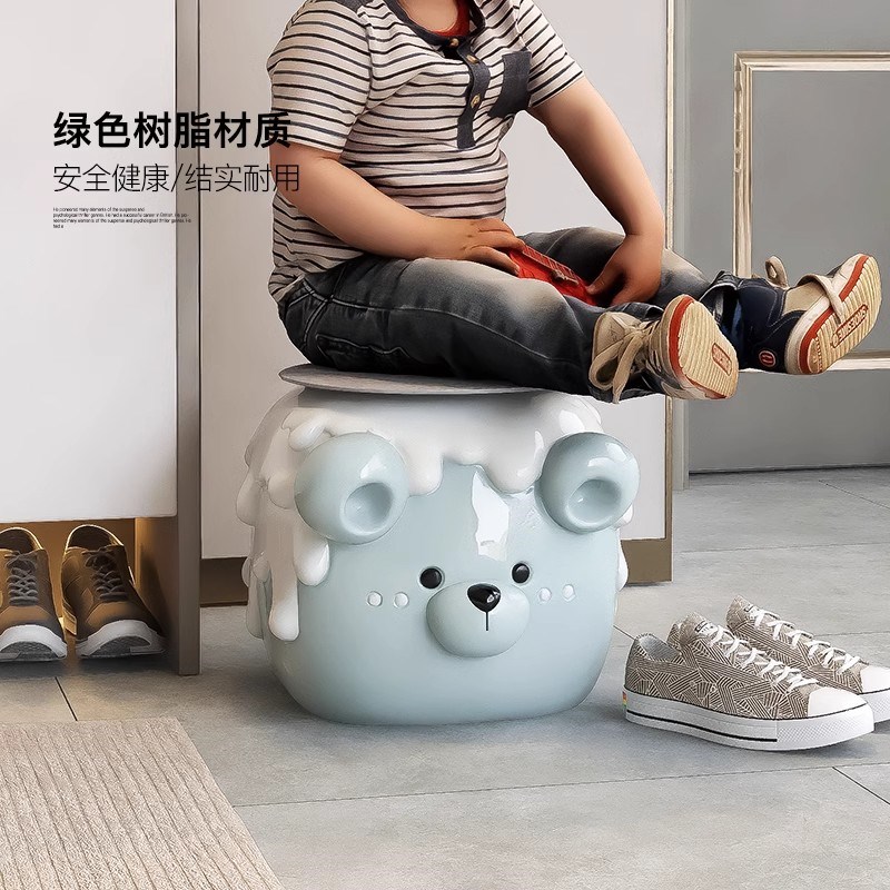 奶油风入户玄关换鞋凳摆件家居饰品客厅沙发边几茶几儿童房小凳子