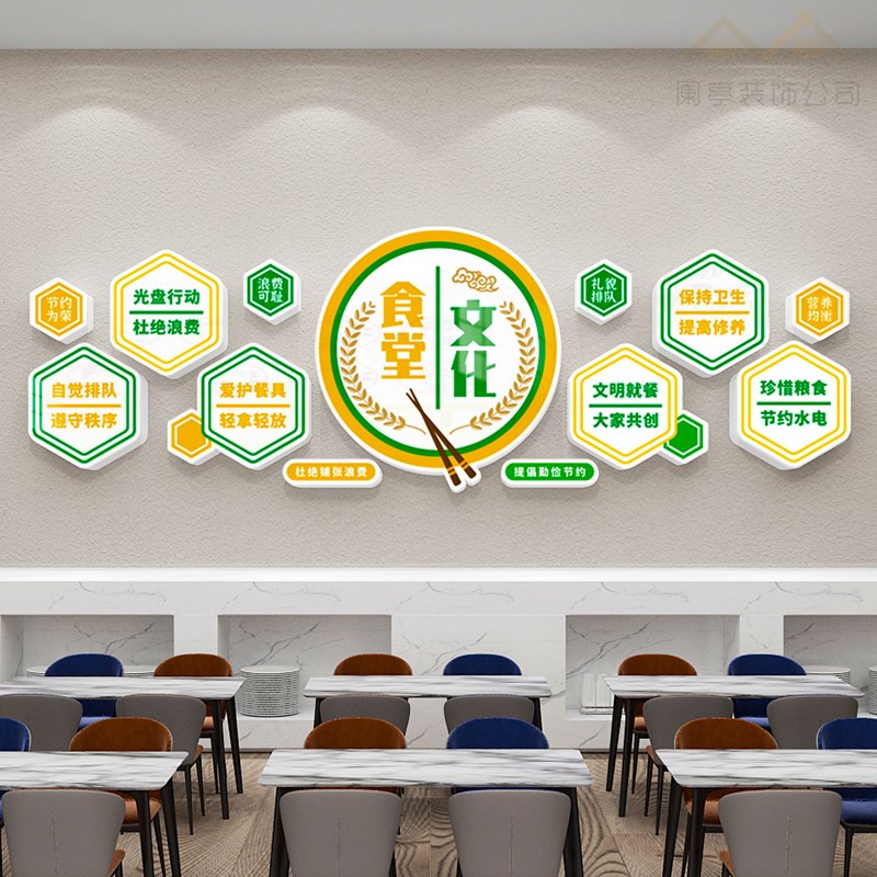 节约粮食墙贴餐厅学校食堂文化墙贴宣传画中小学珍惜粮食贴纸标语