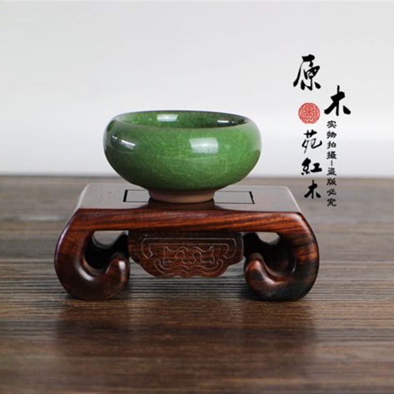 红木工艺品红酸枝书卷几玉器紫砂壶工艺品底座摆件底座红木底座