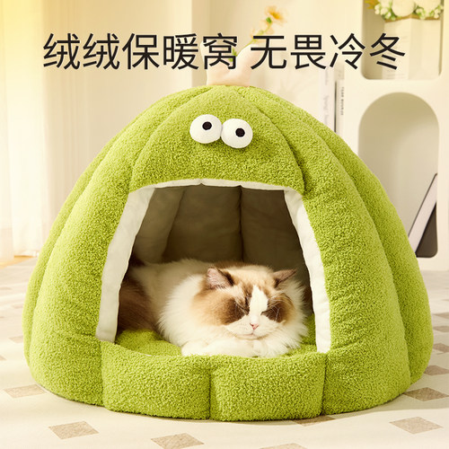 猫窝冬天保暖封闭式安全感猫床猫屋超级大猫咪冬季睡W觉用宠物狗