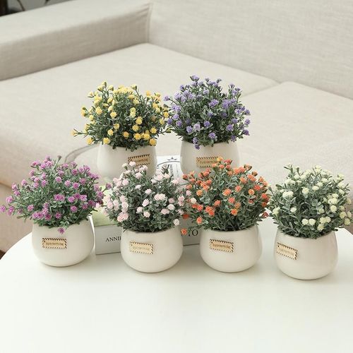 速发餐厅橱窗洗衣机餐桌上的装饰花中式走K廊夏季盆景摆放塑料花