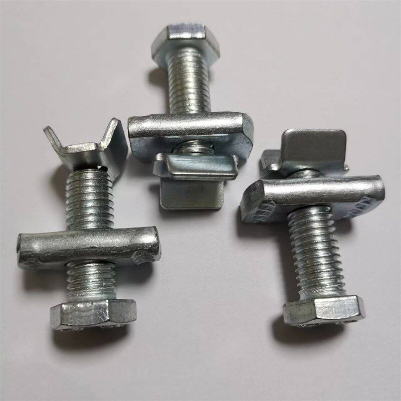 C型钢配件镀锌丝杆压紧螺栓V型加强筋抗震H支架吊架加劲装置M12*4