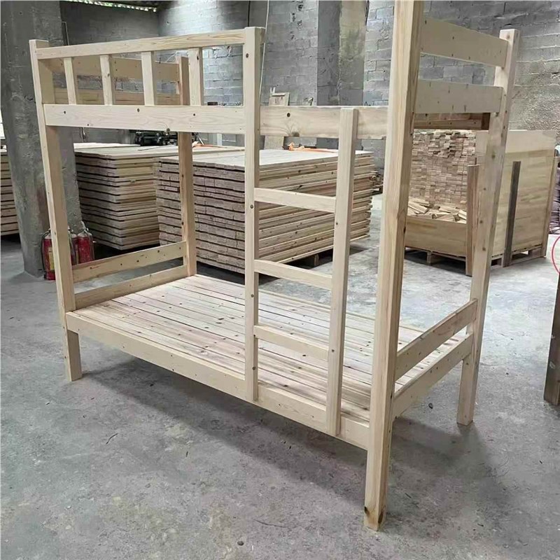 橡木简木材上下约下上铺铁床拆装铁床艺宿舍高低床学校寝室架双层