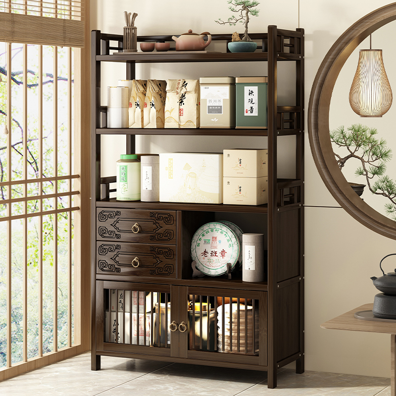茶水柜办公室茶柜置物架家用茶叶柜茶台桌边柜茶叶茶具储物柜