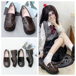 小皮O鞋 笨笨熊现货 方头JK制服鞋 学院风基础款 女非4900 日系单鞋