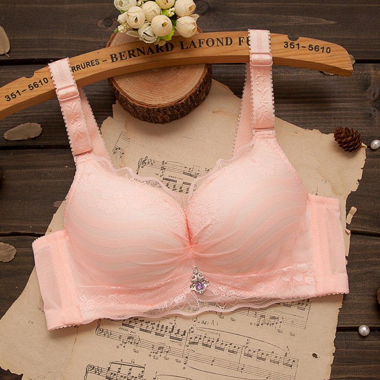 夏季有钢圈小胸加厚聚拢内衣女不空杯调整型文胸蕾丝防下垂胸罩,女士内衣/男士内衣/家居服,文胸,淘宝优惠券,粉丝福利购,淘宝优惠卷