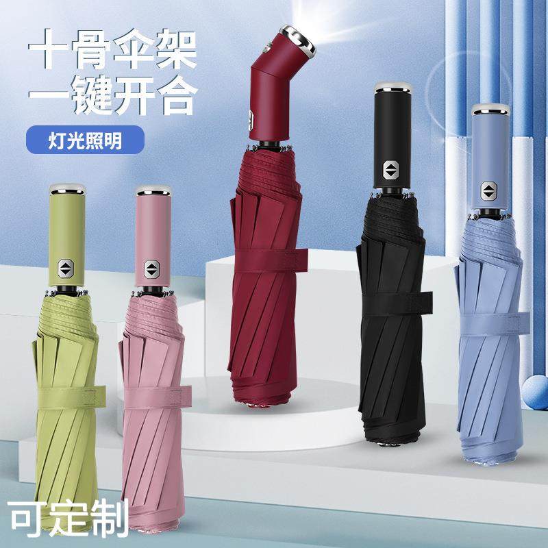 可旋转LED灯自动雨伞大量10骨加固配色商务折叠伞黑胶防晒伞,婴童用品,儿童雨伞/防晒伞,淘宝优惠券,粉丝福利购,淘宝优惠卷