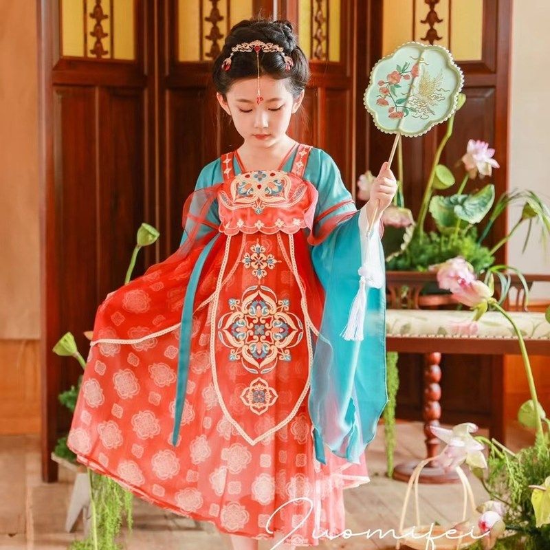 大唐盛世~售完无补~春秋女童汉服连衣裙演出服柔软舒适贵气