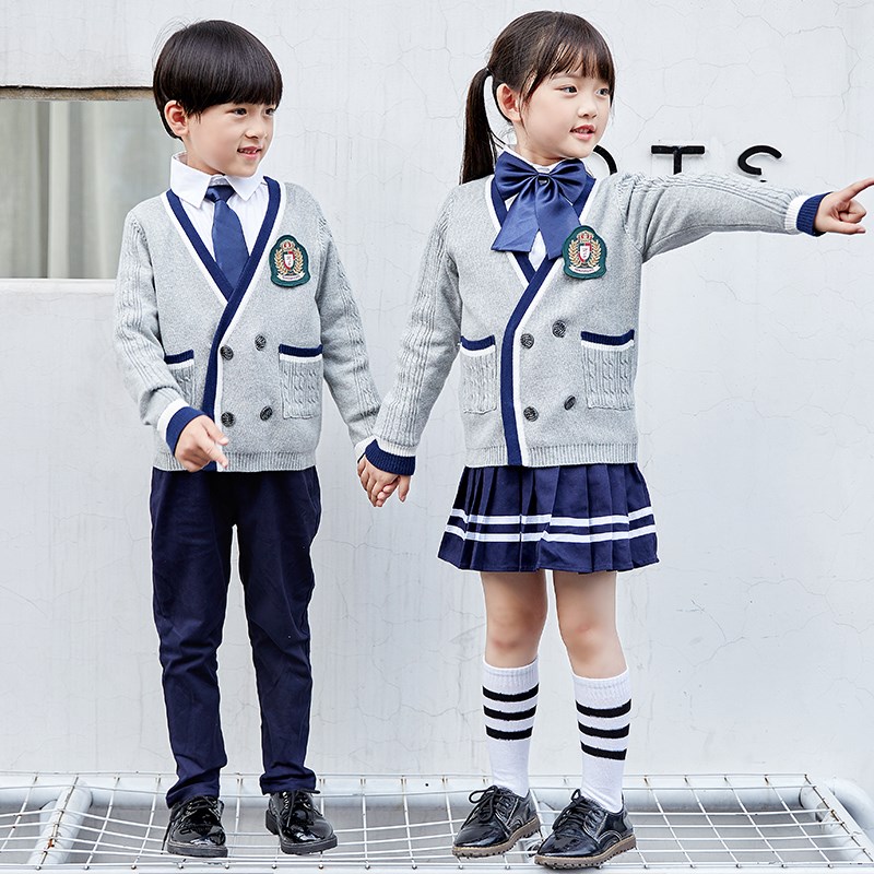 幼儿园园服春秋装英伦风儿童校服套装新款小学生学院风班服三件套