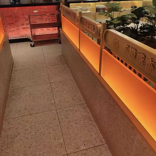 橙色磨砂亚克力板渐变餐厅隔断透光分层板装饰发光层板加工定制