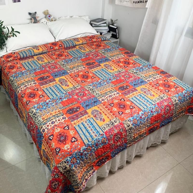 【辛妈家】纯棉床盖双面全棉绗缝被夹棉可机洗床单卡通床垫四季被