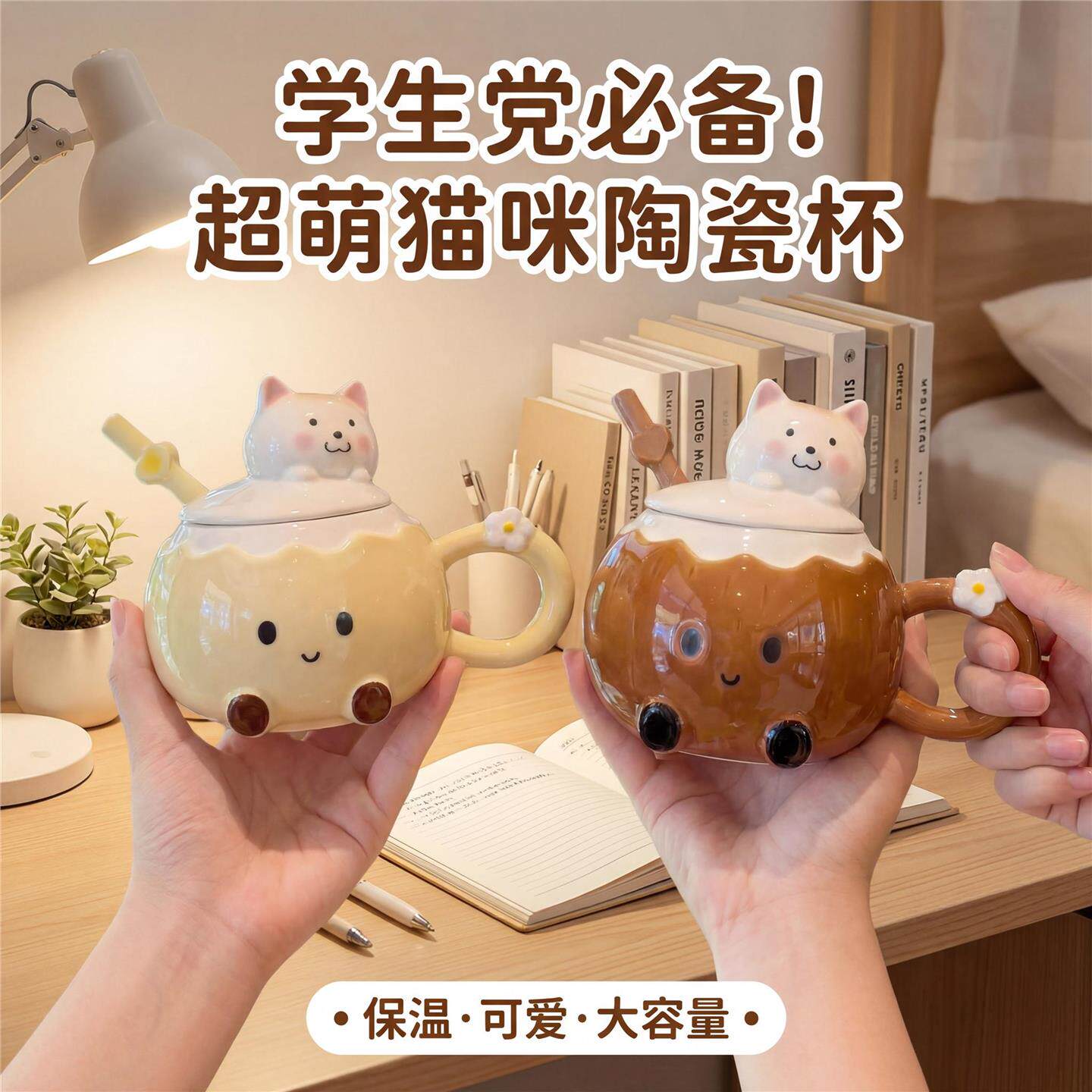 ins可爱脚丫椰子马克杯女生高颜值陶瓷水杯办公室咖啡杯生日礼物