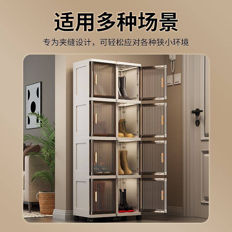 新款收纳柜单开门家用零食柜厨房落地储物柜多层整理柜浴室置物柜图片