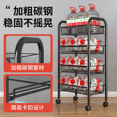 厨房落地置物架多层移动小推车多功能家用果蔬篮子收纳用品储物筐