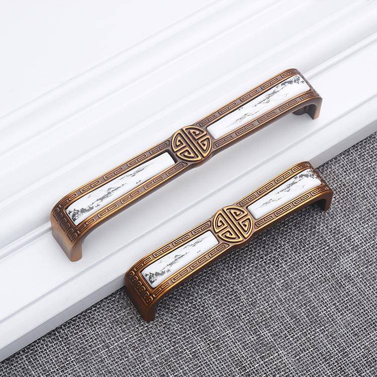 新中式简约山水画拉手橱柜柜门拉手精美卧室推拉门衣橱柜拉丝