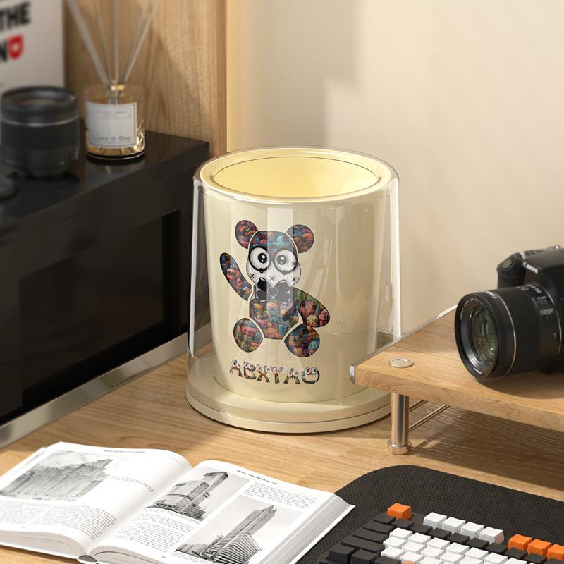 桌面垃圾桶高颜值无盖小号床头办公桌废纸篓敞开式客厅茶几收纳桶