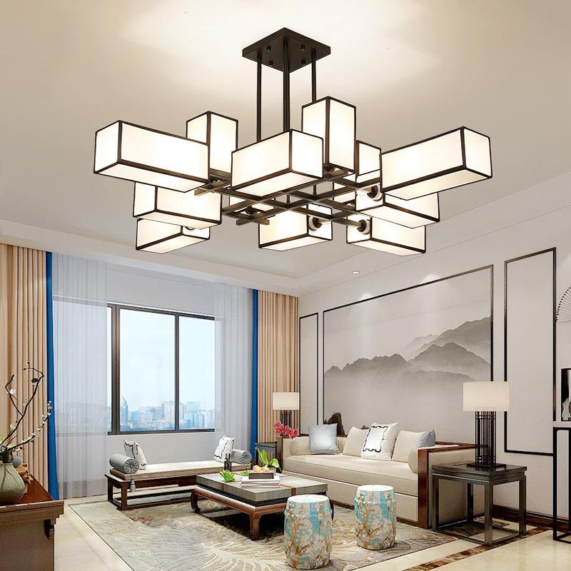 新中式吊灯客厅灯现代简约卧室餐厅灯创意复古酒店复式楼大厅灯具