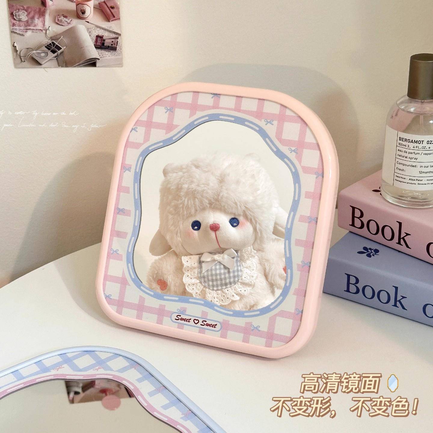 学生宿舍桌面台式可立便携可挂家用梳妆镜办公室新款镜子化妆镜女