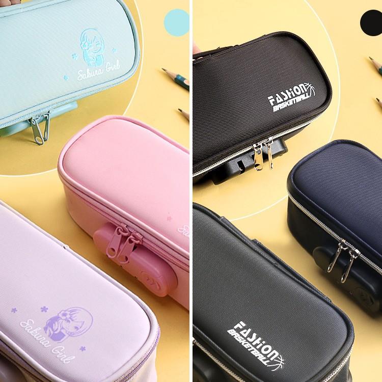 密码文具盒男孩款密码锁笔袋小学生多功能儿童大容量带锁文具袋女