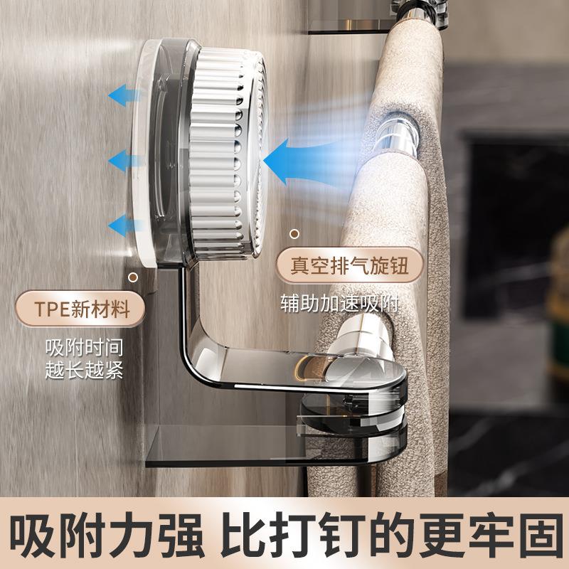 免打孔吸盘伸缩毛巾杆浴室卫生间洗手间毛巾收纳架墙上无痕固定架
