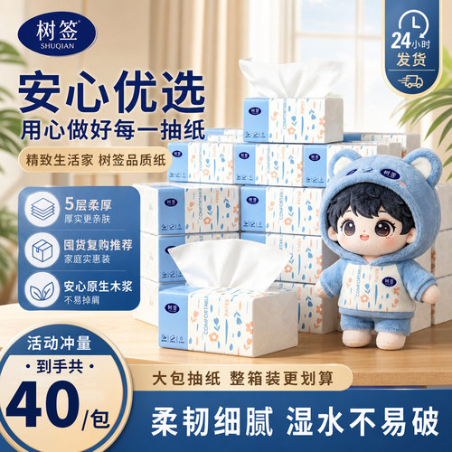 【五层臻厚】柔韧亲肤品质健康纸擦汗无屑湿水强韧野营清洁用品