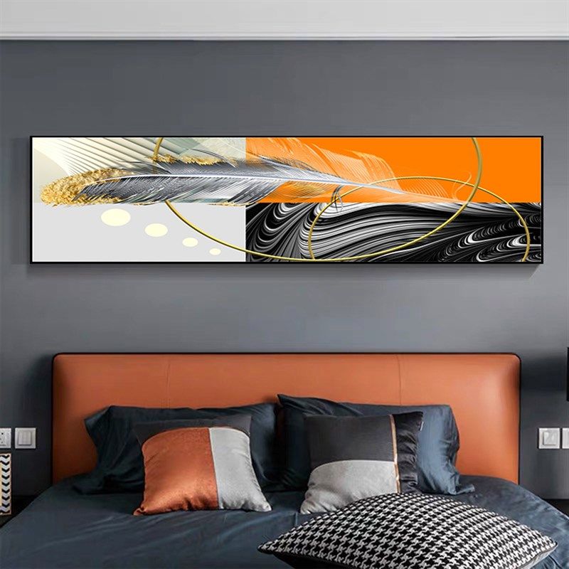 几何抽象卧室装饰j画牀头挂画客厅沙发主卧饭厅免打孔背景墙房间