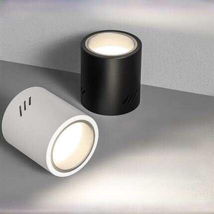 led明装筒灯防眩光圆形外置免打孔照明商用无吊顶吸顶式4寸5寸6寸