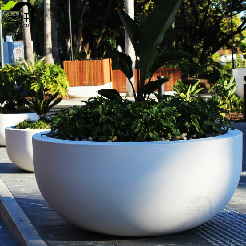 定制玻璃钢大树池户外广场园林工程景观花盆房地产绿化种植花箱