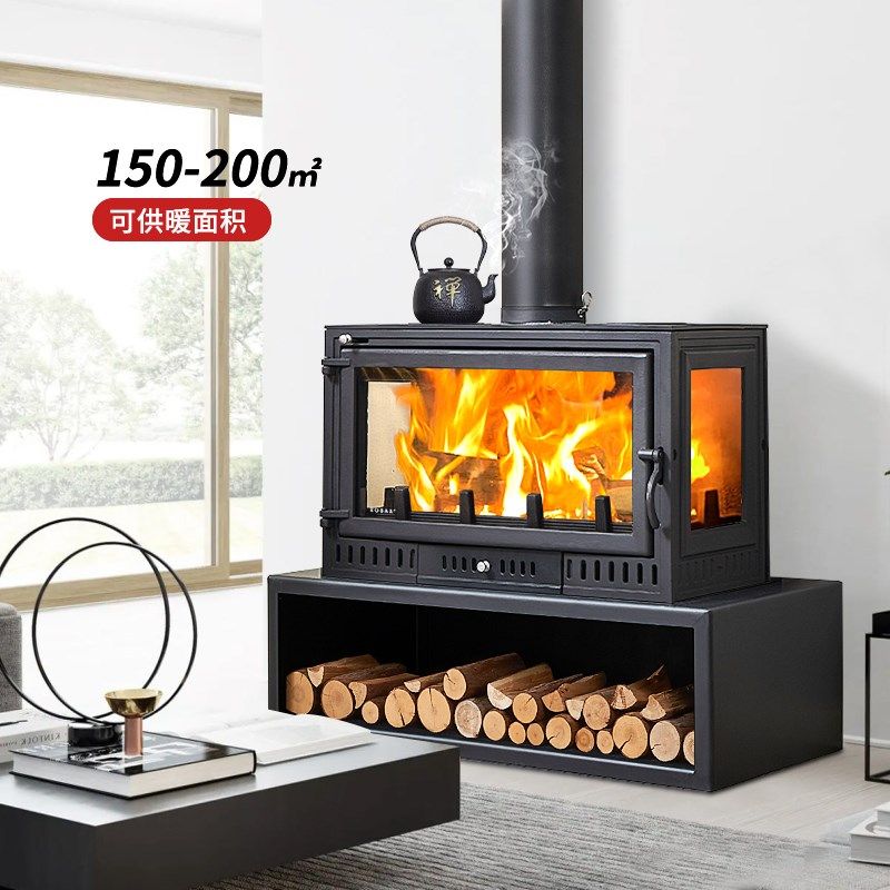 壁炉真火木柴取暖壁炉铸铁燃木柴火炉民宿别墅室内可做饭真火壁炉