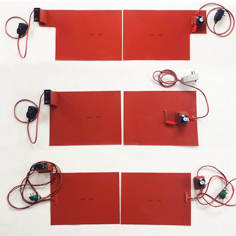 硅橡胶加热板硅胶电伴热带可调温加热圈手机拆屏发热片12/24/220V