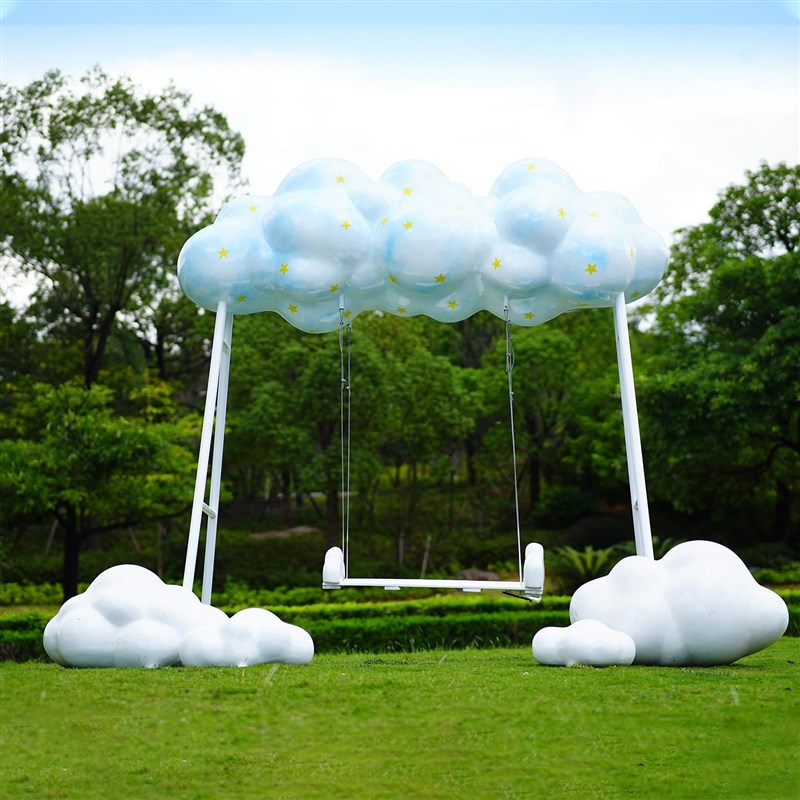 旅游景点网红照片签到雕塑沙滩座椅装饰户外云秋千商场展示摆件