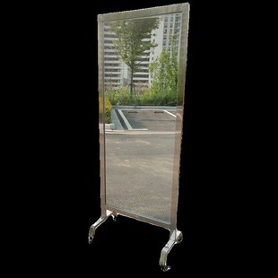 不锈钢军容仪容仪表镜万向轮移动大厅校园挂墙防爆落地全身机关镜