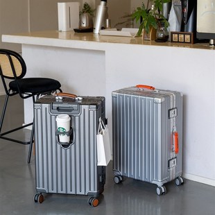 可坐加厚结实耐用行李箱铝框大容量防摔抗压四角保护拉杆旅游密码