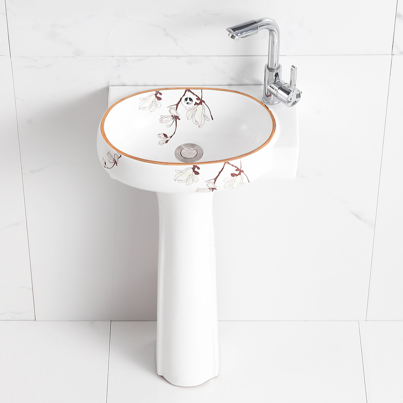 立柱盆洗手盆分体落地式小户型卫生间立柱式洗脸盆阳台陶瓷洗漱台