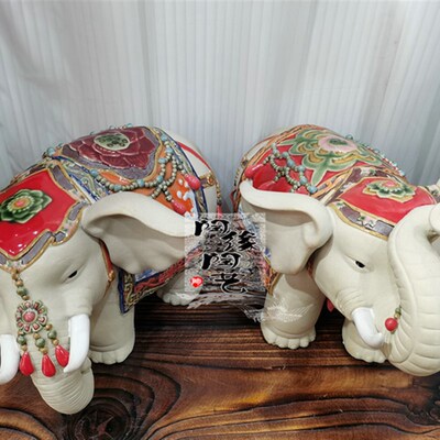 陶瓷工艺品 石湾公仔 富贵吉祥象 大象
