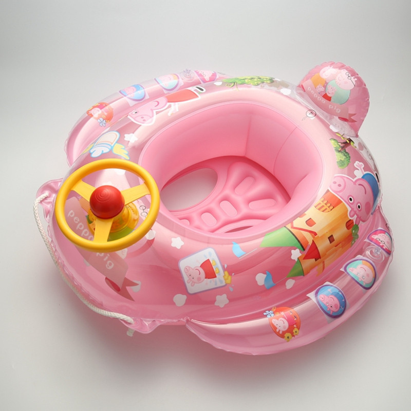新款特厚婴幼儿童游泳圈宝宝方向盘坐圈1E-3-5岁水上充气玩具小孩