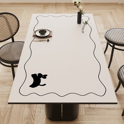 高级感奶油风桌布防水防油免洗防烫简约现代皮革桌垫餐桌垫茶几布