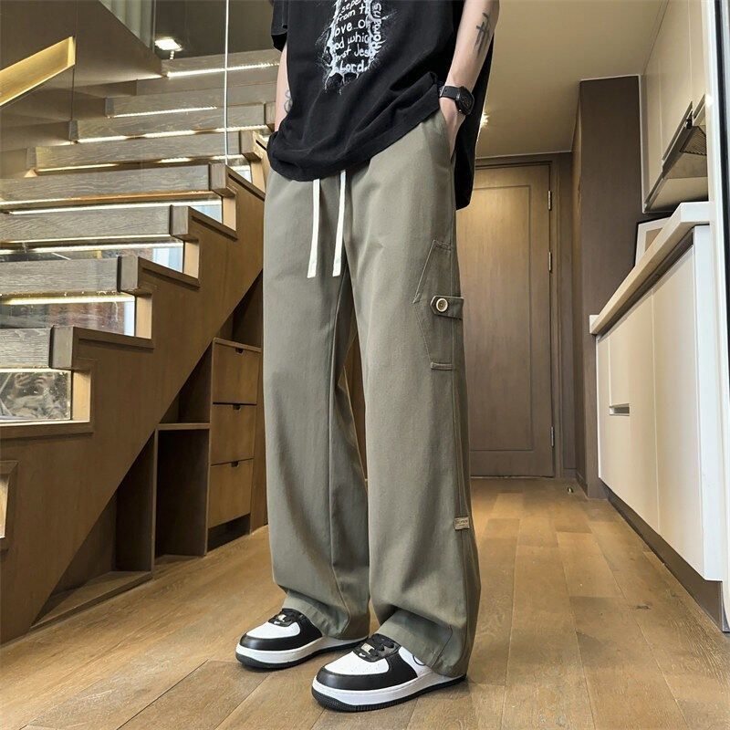 2025年春装男士青少年学生直筒工装裤韩版潮流休闲日系运动裤